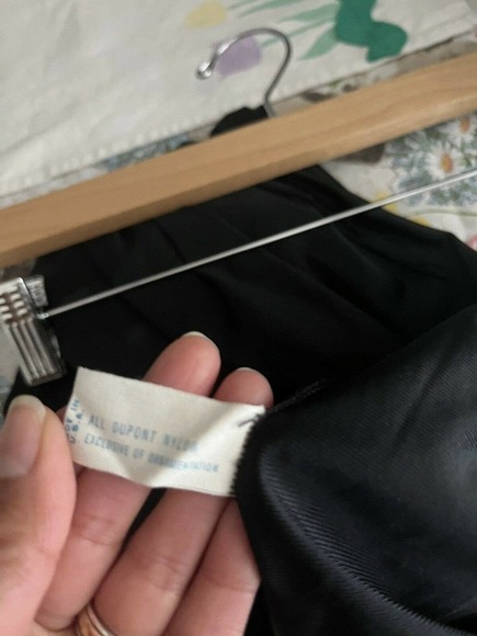 VTG Black White Dupont Nylon Lace Van Raalte Full Slip 34A Small - Picture 6 of 6